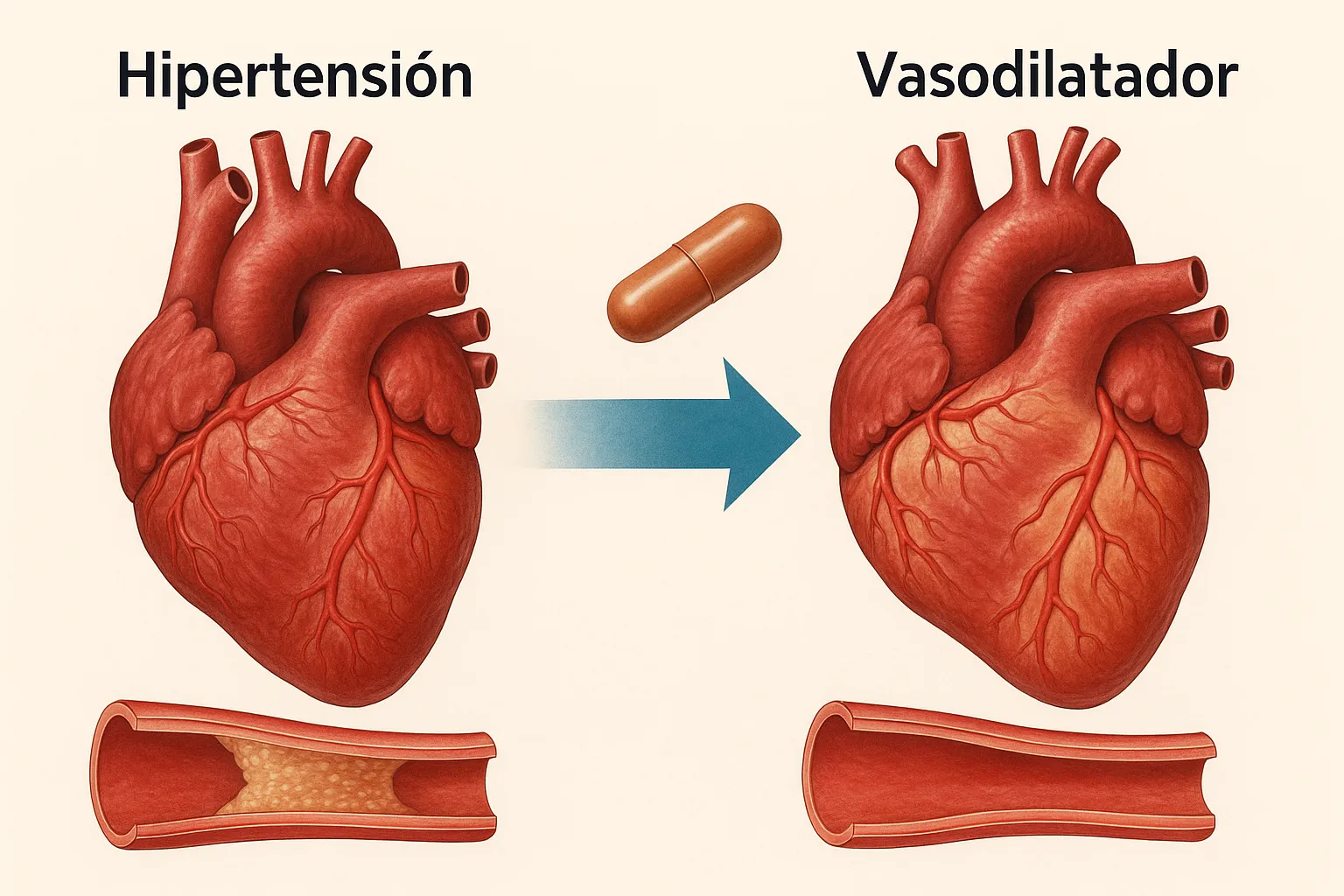 ejemplo efecto vasodilatador en hipertensos